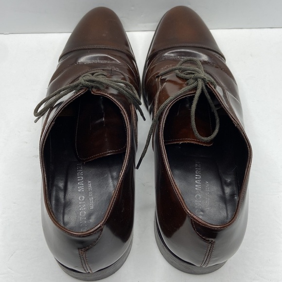 Antonio Maurizi Mens Brown Leather Cap Toe Oxford Dress Shoes Size 41 main image 11